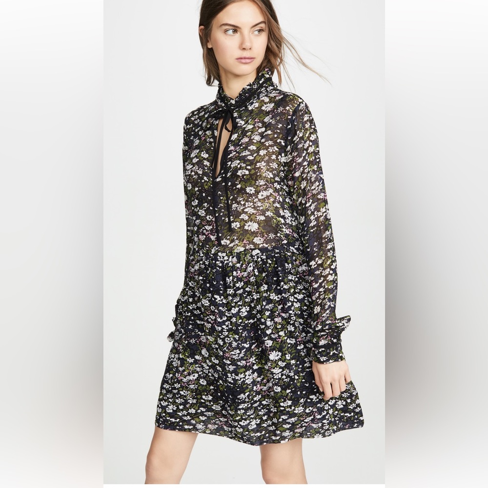 Ganni printed gorgette dress size small worn once